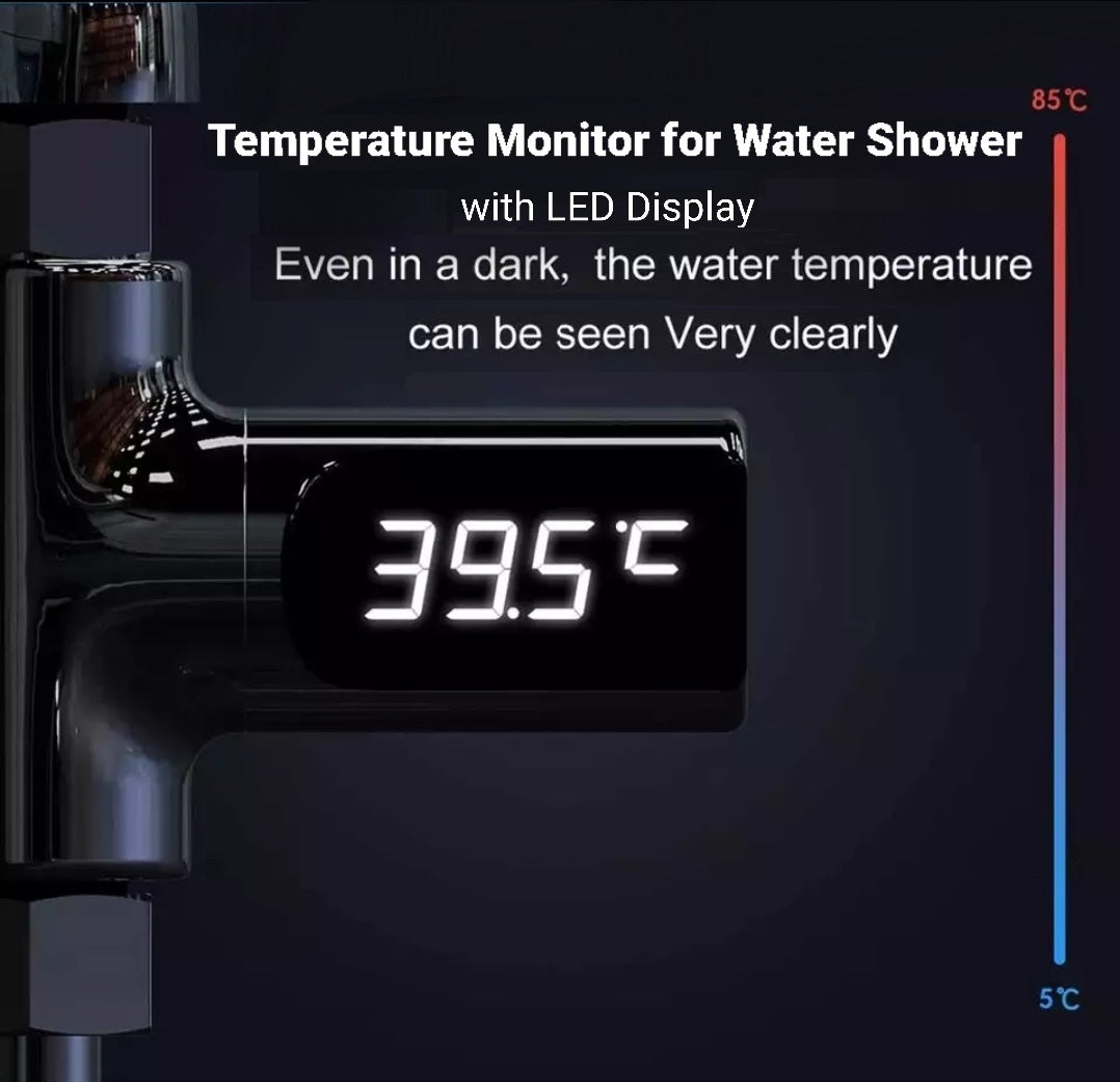  Shower Water Thermometer, LED Digital Display 0~100℃ Baby Bath  Water Thermometer Celsius/Fahrenheit Display rotatable Screen for Home  Kitchen Bathroom (Silver) : Home & Kitchen