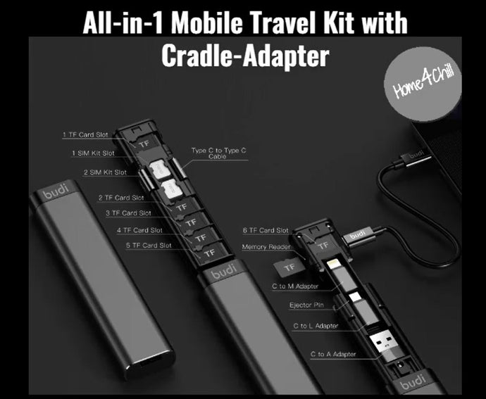 The simplest way to pack with all cables for your portable devices, Home4Chill's All-in-1 Mobile Travel Kit